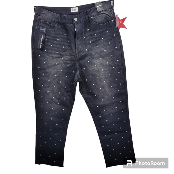 * Simple Society 15/32 2 pair jeans Super High Rise Straight Black Crop Jeans - Picture 6 of 16